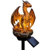 Lámpara Solar de Jardín con Diseño de Dragón y Logotipo Personalizado, Resistente al Agua IP67, Lámpara LED Decorativa para Exteriores con Diseño de Brasas Doradas