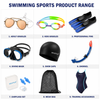Lunettes de natation pour adultes AF-8506MS, verres roses, matériaux silicone TPE, tailles S/M/L, lunettes de sport pour entraînement en piscine