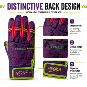 ถุงมือตีเบสบอลหนังแท้ The Joker HAHA Print 0.9 มม. รุ่น Signature Series ฝ่ามือเสริมสองชั้น นุ่มดุจเนย ข้อมือสั้น - Product Image 4