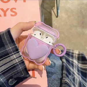 Étui pour <span class=keywords><strong>Airpods</strong></span> 1/2 2022, luxueux, mignon, motif ondulé 3D, TPU, étanche, transparent, avec bracelet porte-clés - Product Image 4