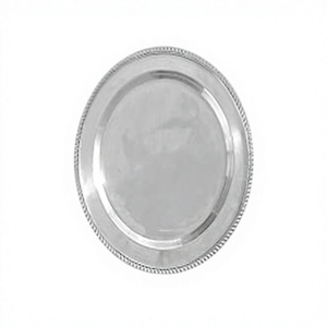 Plato de Metal Plateado Ovalado, Diseño Clásico, Acabado Pulido, Platos y Vajilla de Metal para Servir Alimentos en Restaurantes - Product Image 1