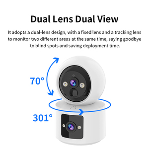 Cb90dr từ xa một cú nhấp chuột cuộc gọi 6MP Full HD trong nhà bé giám sát báo động tầm nhìn ban đêm 360 Wifi pin máy ảnh PIR ống kính kép máy ảnh - Product Image 4