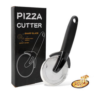 Stainless Steel Pizza Cutter With Protective Cap Black Handle 430 Stainless Steel For Cake And Pizza <b>Slicing</b> - Product Image 3