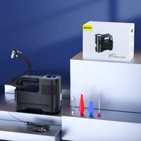 Compresseur d'air pour pneus de voiture ABS avec lumière d'urgence et manomètre ; Pompe à pneus portable 12V 150psi