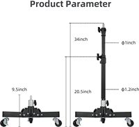Trépied de photographie, support de lumière avec roulettes, support d'éclairage robuste sur roulettes pour studio, boîte à lumière, diffuseur de lumière mono