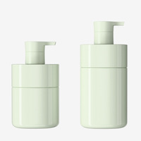 Bouteille Pompe Ronde en PET Blanc Mat Prête à l'Expédition en Gros 300ml 400ml 500ml pour Shampoing, Gel Douche, Savon Liquide, Emballage Cosmétique