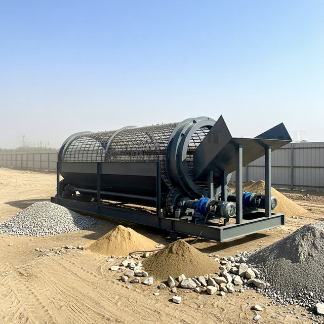 Portable Electric Motor Soil Fertilizer Sand Trommel Screen Customizable Stainless Steel Screens 20-200t/h Capacity for Mining