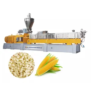 Línea de producción de bolsas de compra biodegradables, máquina para hacer granos de plástico, fécula de maíz, mandioca, fécula, PLA