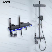Robinet thermostatique numérique intelligent pour hôtels de luxe, mitigeur mural à poignée unique, douchette pluie en céramique, 3 jets de massage, fonction pause, jet doux