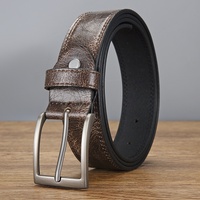 Ceinture en cuir pour homme avec boucle en alliage, style vintage, tendance, décontractée, large, en PU, polyvalente, pour pantalon, nouvelle collection 2026