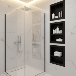 Vevor Nicho de Ducha Empotrado Moderno Negro con Estante Organizador de 3 Niveles 16 x 16 x 20 Pulgadas para Almacenamiento en Baño - Product Image 2