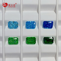 Zircone cubique synthétique de qualité supérieure, toutes tailles, 4K, colorée, taille octogonale radiant, 5A 6A 7A 8A, pierre CZ en vrac effet glace pilée
