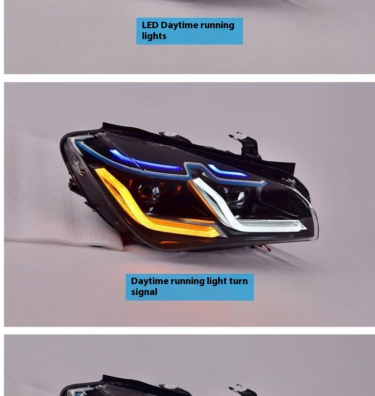 x1 blue eyebrow headlight assembly
