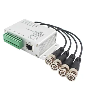 Rj45 4 CH UTP ส่ง Balun สำหรับระบบกล้องวงจรปิดกล้องวงจรปิดแบบพาสซีฟ4ช่องสัญญาณวิดีโอ Balun BNC ชายกับ UTP Cat5