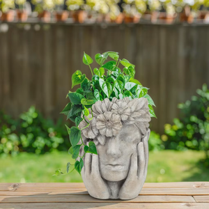 Lianda กระถางต้นไม้ผู้หญิงแบบแฮนด์เมดพร้อมเชือกแขวนคอดอกไม้สำหรับใช้ในร่ม/กลางแจ้ง - Product Image 5