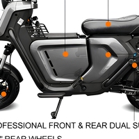 New Design 1200W Brushless 14-Inch Electric Waterproof Disc Brake Electric Motorcycle 65km/h 40V/60V/72V for Outdoor Enthusiasts