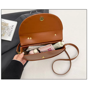 Hot Seller Casual Women's Handbag Multi-Color Half-<b>Moon</b> Crossbody Bag <b>Ring</b> Handle PU Fashion Daily Use Shopping Shoulder Bag - Product Image 5