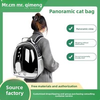 Sac à dos de transport portable pour animaux de compagnie en tissu Oxford, grande capacité, type capsule spatiale, pour chat, avec trous respirants, soulagement de la pression, double bandoulière