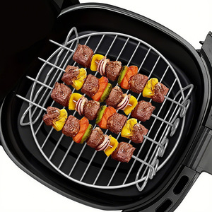 Rejilla de acero inoxidable para vaporera, rejilla redonda para barbacoa, rejilla para asar carne, rejilla de alambre para barbacoa, rejilla vertical para freidora de aire, rejilla para brochetas - Product Image 5