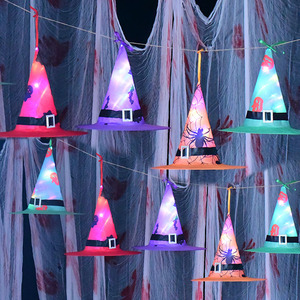 Kostum pesta Halloween bersinar, properti gaun pesta Halloween, topi penyihir bersinar gantung untuk anak-anak dan dewasa, dekorasi pohon <span class=keywords><strong>Prom</strong></span> - Product Image 3