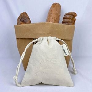 Bolsas de Algodón Orgánico con Cordón, Estilo Simple, Biodegradables, Reciclables, Personalizables para Protección Ecológica contra el Polvo - Product Image 4