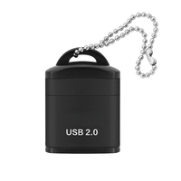 Lecteur de cartes Mini USB 2.0 avec couvercle en plastique, porte-clés, adaptateur OTG haute vitesse pour cartes mémoire Micro TF SD, compatible PC, ordinateur portable, téléphone, appareil photo