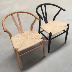 Wishbone sandalye kayın ahşap yemek sandalyeleri Rattan koltuk doğal ahşap renk Y sandalye