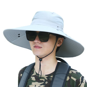 Chapeau de soleil à large bord avec protection pour le visage et le cou, chapeau de randonnée et de pêche en plein air, protection UV, respirant, monochrome - Product Image 5
