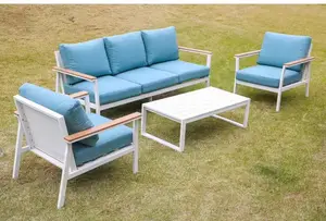 Gartenmöbel Garten lounge Sofa garnitur Allwetter-Terrassen sofa 5-Sitzer-Set aus Aluminium