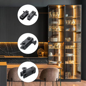 Thép Đen 40x12x15mm có thể điều chỉnh cửa kính Bản lề kẹp Độ dày <span class=keywords><strong>pivot</strong></span> bản lề clip cho bệnh viện phòng ngủ phòng tắm nhà bếp (3 - Product Image 3