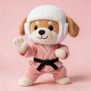 Peluche <span class=keywords><strong>de</strong></span> Cachorro <span class=keywords><strong>de</strong></span> Taekwondo Personalizado, Súper Lindo, Suave y Esponjoso, con Traje <span class=keywords><strong>de</strong></span> Artes Marciales, el Mejor Regalo para Niños - Product Image 1