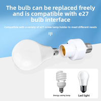 Tête de lampe intelligente à télécommande sans fil avec douille E27, portée 7-10m, alimentation CA 220V/110V, télécommande infrarouge pour commutation temporisée