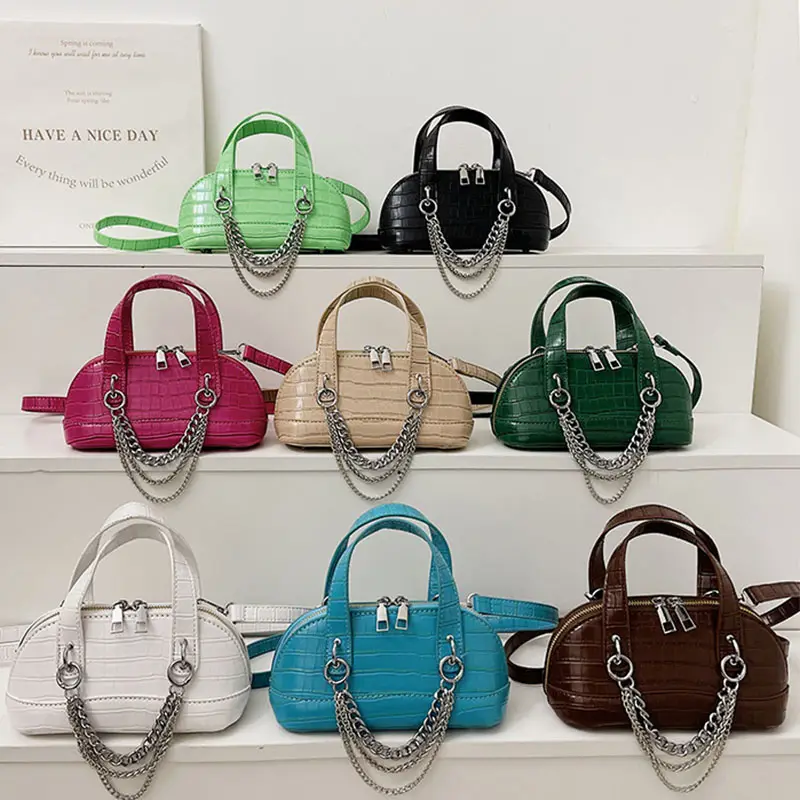 Fashion chain pu alligator leather women mini hand bag shell purse woman bag 2023 small shoulder ladies handbag