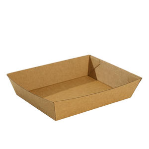 Voedselveilige verpakking, stevige wegwerp voedselbak, puur wit papieren bootvormige bak - Product Image 4