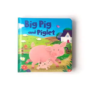 Nuevo libro de tablero de cerdo y lechón con impresión profesional de nuevo color para niños, libro de aprendizaje educativo para niños