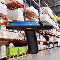 PDA Android industrial resistente de mano con escáner de códigos de barras para gestión de inventario de almacén, lector NFC