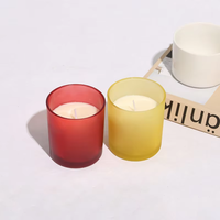 Vente en gros de pots à bougies en verre givré de luxe personnalisés avec couvercles en bois pour usage cosmétique, impression sur écran, capacité 8oz/10oz