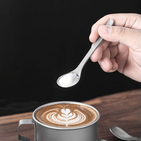 Mini-cuillère en titane pur pour sel, céréales, miel, lait, sucre et chocolat – Ustensile à manche court pour bar, café, cuisine