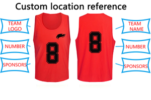 Bavoirs de sport d'entraînement de mêlée en maille numérotée personnalisés bon marché - Product Image 6