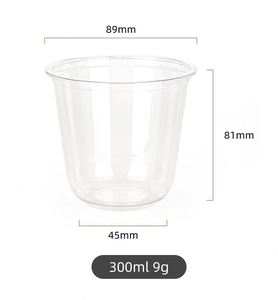Custom Logo Single Wall 89mm U-Shaped 300 360 400 500 700 PET Cold <b>Drinks</b> Disposable <b>Plastic</b> Milk Tea Cups with Lids and <b>Straws</b> - Product Image 3