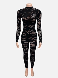 <span class=keywords><strong>Tuta</strong></span> Intera Sexy in <span class=keywords><strong>Pizzo</strong></span> Elasticizzato Trasparente a Maniche Lunghe <span class=keywords><strong>Nera</strong></span> - Product Image 5