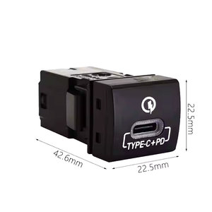 Màu Xanh LED <span class=keywords><strong>Dash</strong></span> Gắn Dual <span class=keywords><strong>Port</strong></span> <span class=keywords><strong>USB</strong></span> Nhanh Chóng Sạc Xe Hơi 12V Duy Nhất Pd Type-C Adapter Cho Toyota Camry Rav4 - Product Image 2