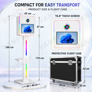 Photomaton carré 15,6 pouces avec écran tactile DSLR, impression instantanée, machine photomaton avec éclairage RGB pour location de mariage et de fête, OEM - Product Image 5