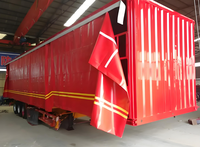 Semi-remorque à rideaux latéraux en acier pour vente en gros en ligne, capacité de charge de 60 tonnes, transport de conteneurs de 20/40 pieds, échelle hydraulique