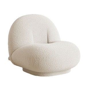 Chaise longue confortable en peau d'agneau avec rembourrage en mousse pour salon - Product Image 5