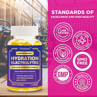Gummies d'hydratation électrolytique 5-en-1 saveur citron, marque privée OEM/ODM, complément nutritionnel sportif pour l'endurance et la récupération