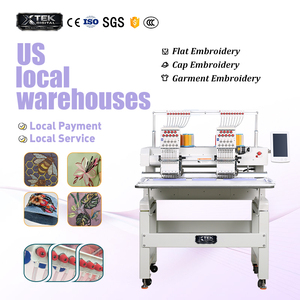 Machine à broder XTEK 902, double tête, 9 aiguilles, 1000 tr/min, 400*500 mm, haute vitesse, pour broderie de casquettes plates et vêtements, écran LCD. - Product Image 1