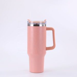 Light Blue Stainless Steel Vacuum Insulated Tumbler 40oz Double Wall <b>With</b> <b>Straw</b> Travel Mug Minimalist Design - Product Image 3