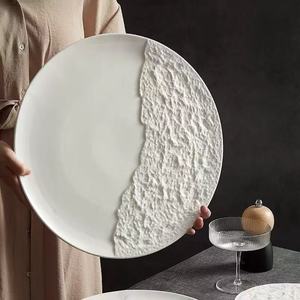Nouvelles assiettes en porcelaine de luxe à motif <span class=keywords><strong>semi</strong></span>-roche, durables - Assiettes à steak élégantes de style occidental pour la maison et la restauration hôtelière - Product Image 2