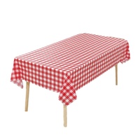 Nappe de table rectangulaire jetable à carreaux, imperméable et épaisse, 137 x 274 cm, pour fêtes, directement de l'usine